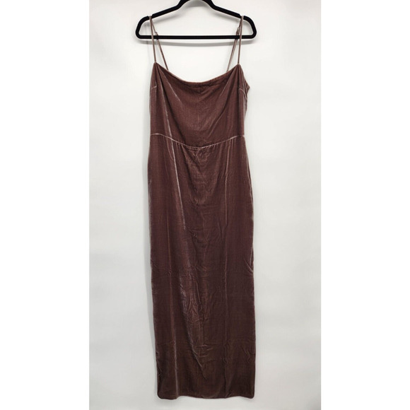 NWT Reformation Frankie Velvet Maxi Slip Dress Size 12 Dark Grey #ND501 - Picture 2 of 11